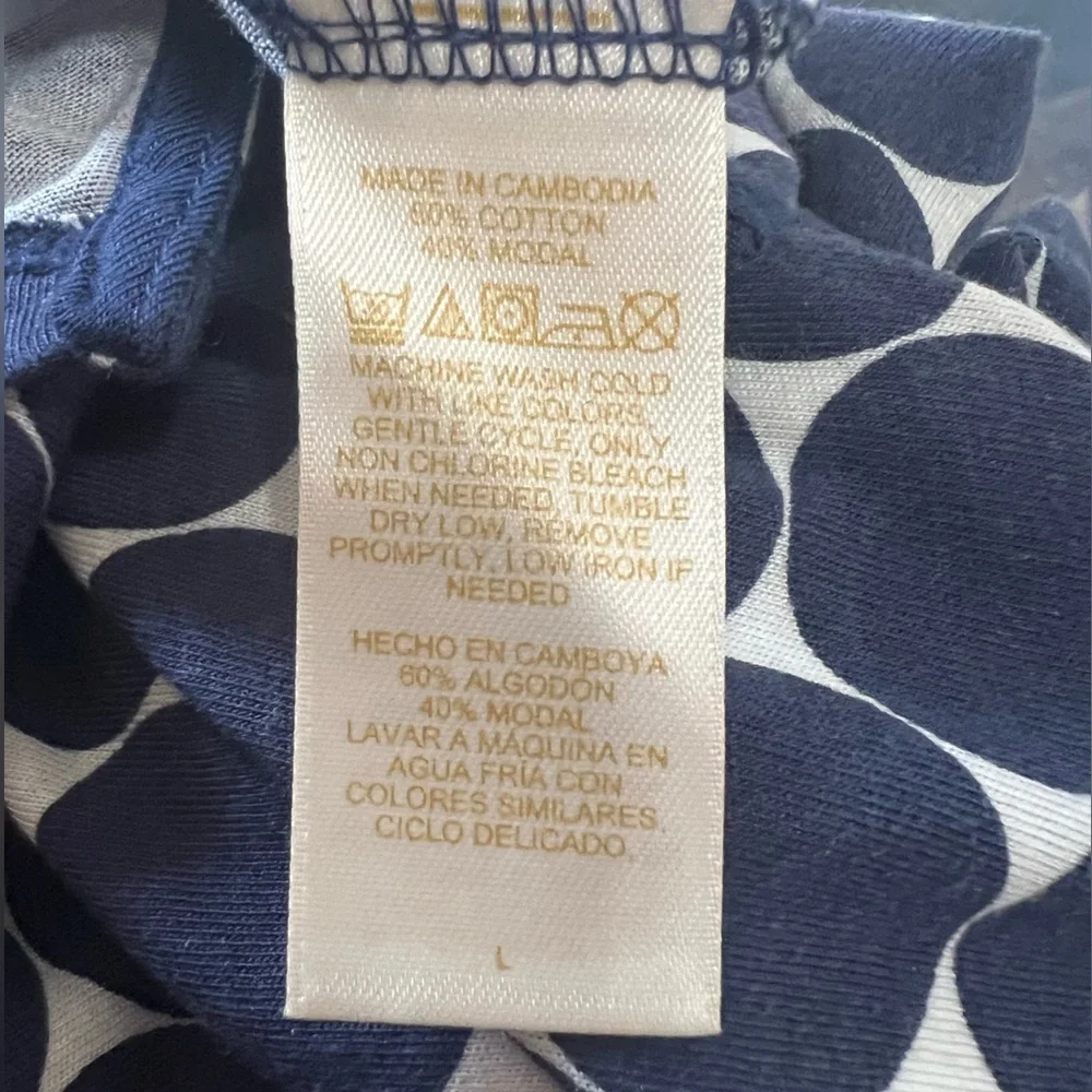 Kate Spade Dream A Little Dream Tank Top Polka Dot Knit Blue White Size‎ L
